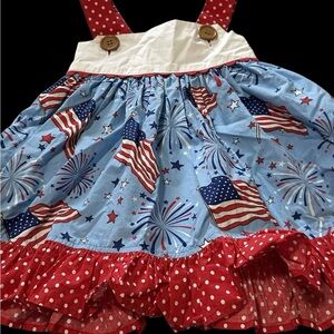 NEW Girl’s Size 2T Eleanor Rose Patriotic Flag Dress America 2 Toddler NWOT
\